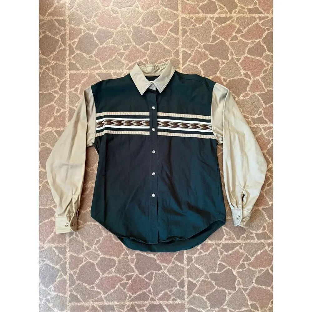 Vintage Rods Western Button Up Size Medium 1990s 100% Cotton Cowboy Rodeo